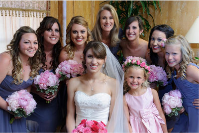 flower girls with bride