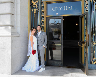 Married at city hall on sunny day