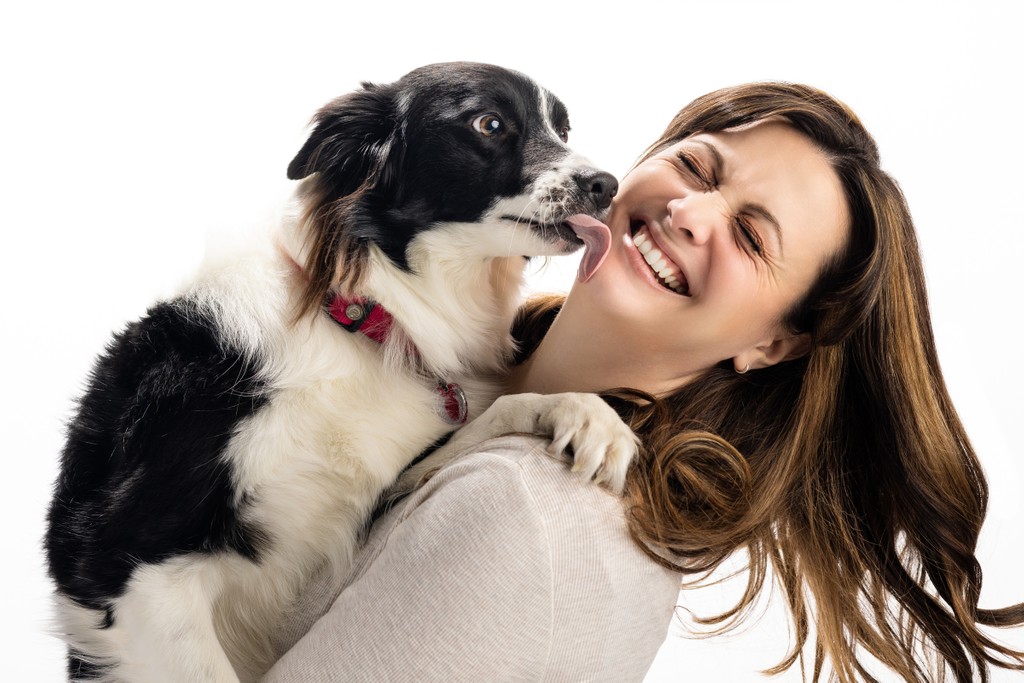 Post Falls Dental Technician portrait with her dog