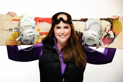 Spokane Sports Commission snowboard branding portrait