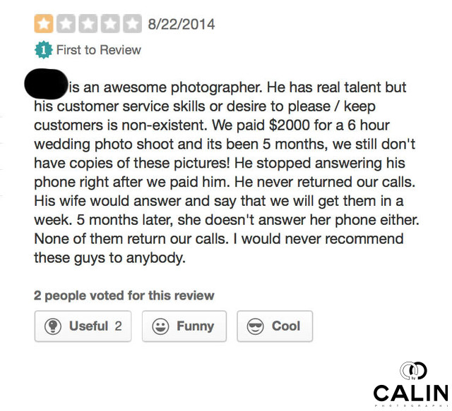 Review of a Wedding Photographer