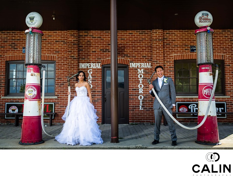 Bride And Groom Portrait At Country Heritage Park Wedding