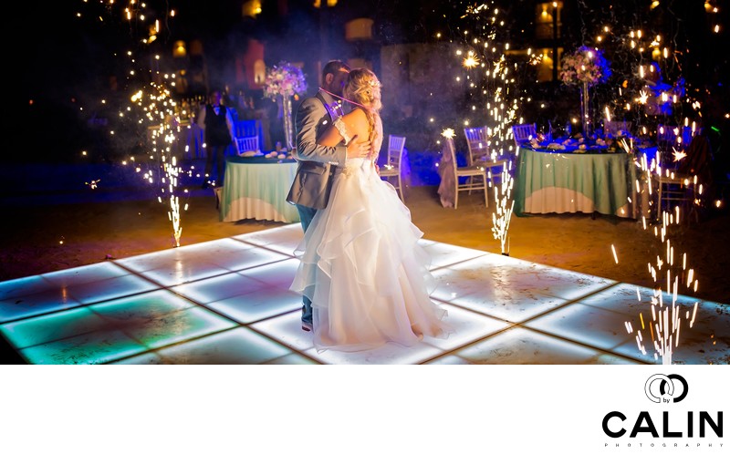 Fireworks at Barcelo Maya Palace Deluxe Wedding