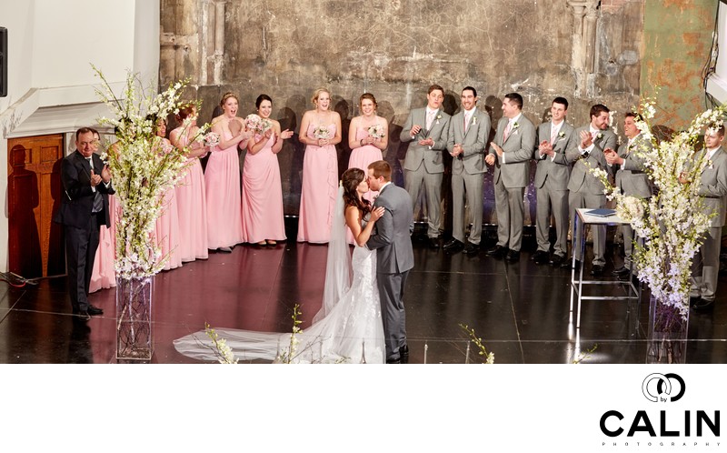 First Kiss During  Wedding Ceremony at Berkeley Church