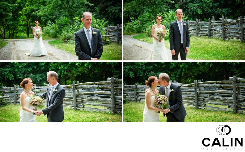 First Look at Pioneer Village wedding