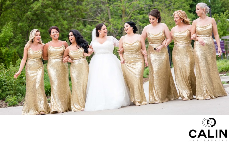 Bride and Bridesmaids Walk