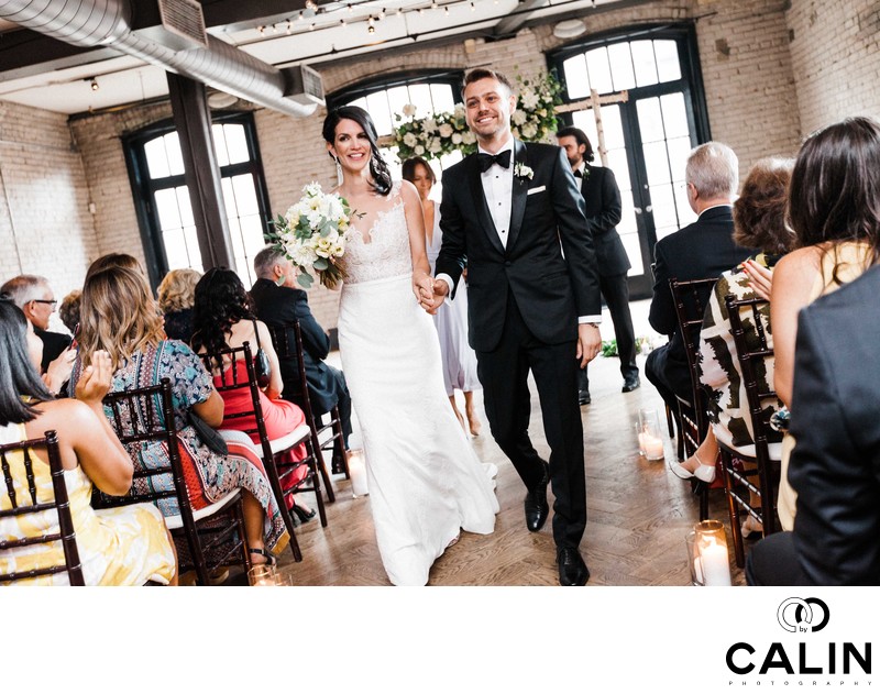 Recessional at Storys Building Wedding