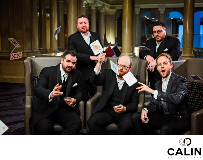 Groomsmen Playing Cards