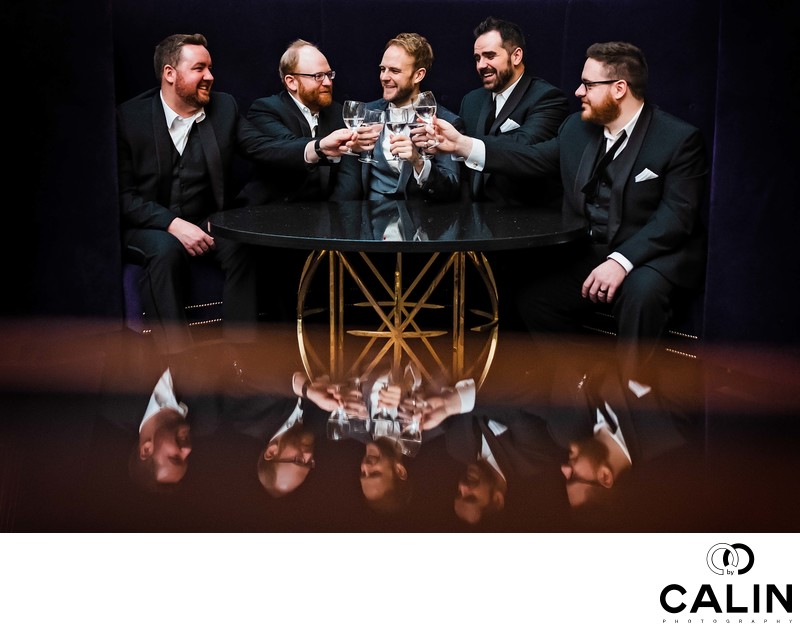 Groomsmen Enjoying a Drink