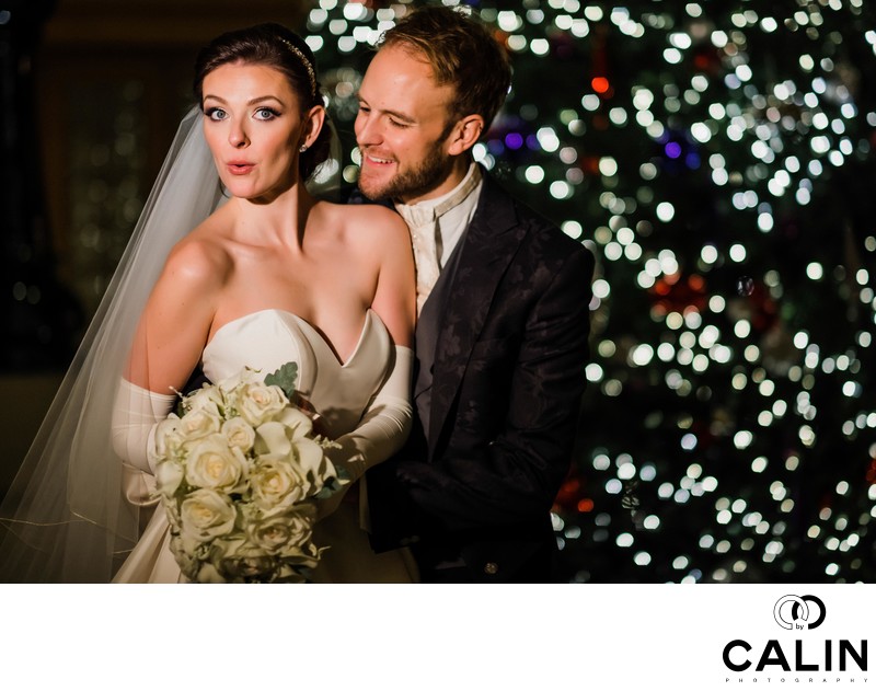 Newlyweds Pose for the Camera