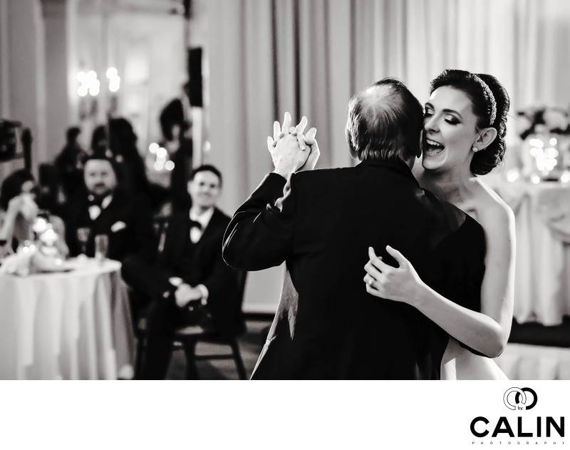 Bride Laughs during Father Daughter Dance