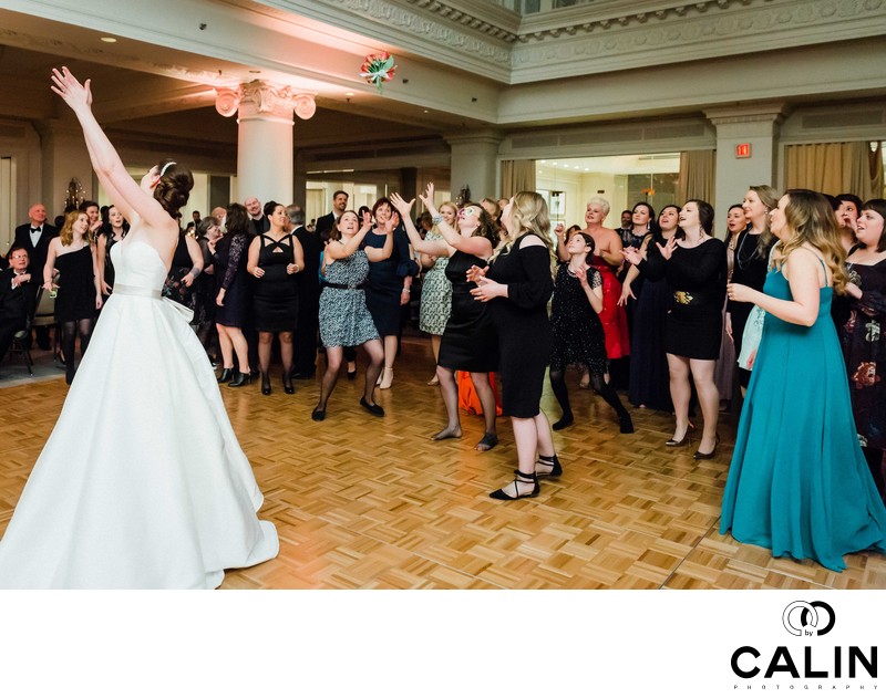 Bride Throws the Boquet