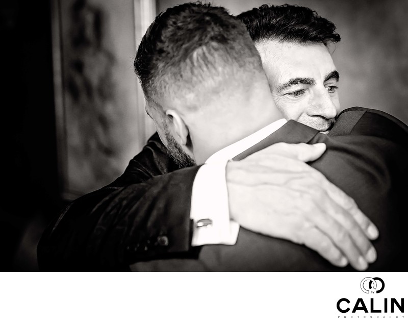 Groom Embraces His Father