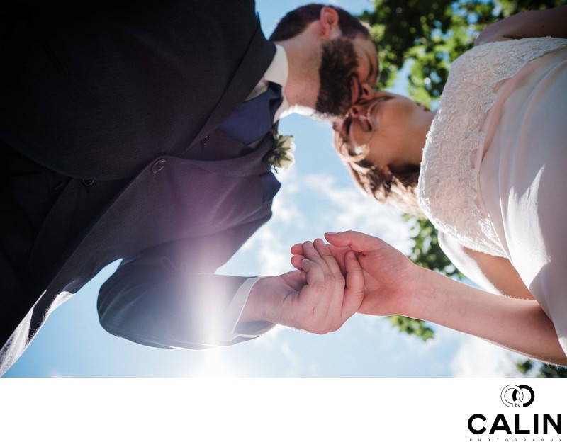 Newlyweds Kiss at a Thompson Hotel Toronto Wedding