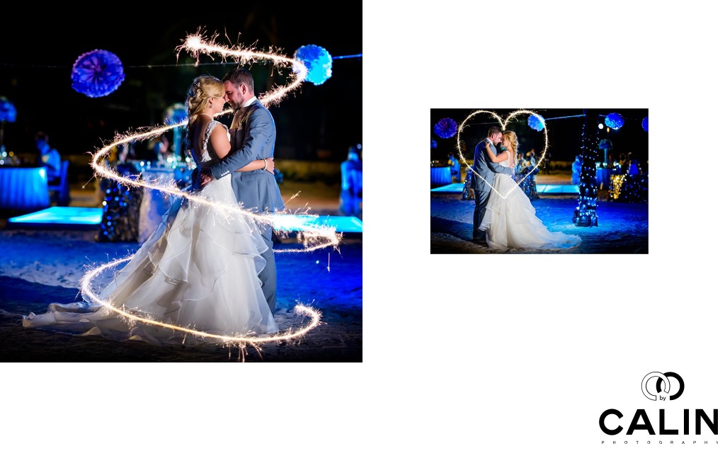 Stunning Sparklers at Barcelo Maya Palace Deluxe Wedding