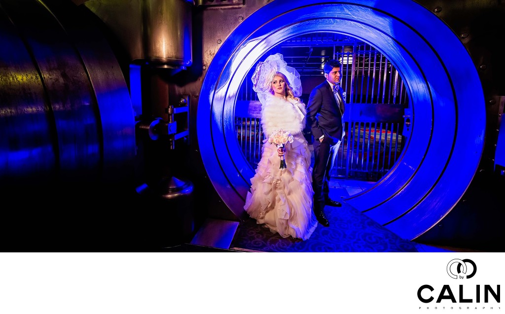 Portrait of the Bride and Groom at The Vault