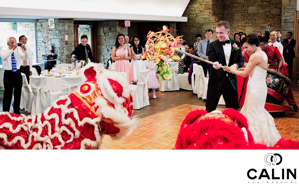 Lion Dance at Toronto Botanical Garden Wedding