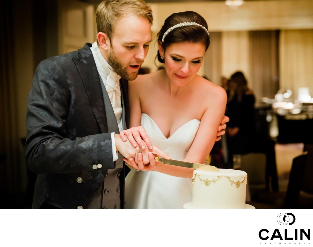Newlyweds Cut Cake