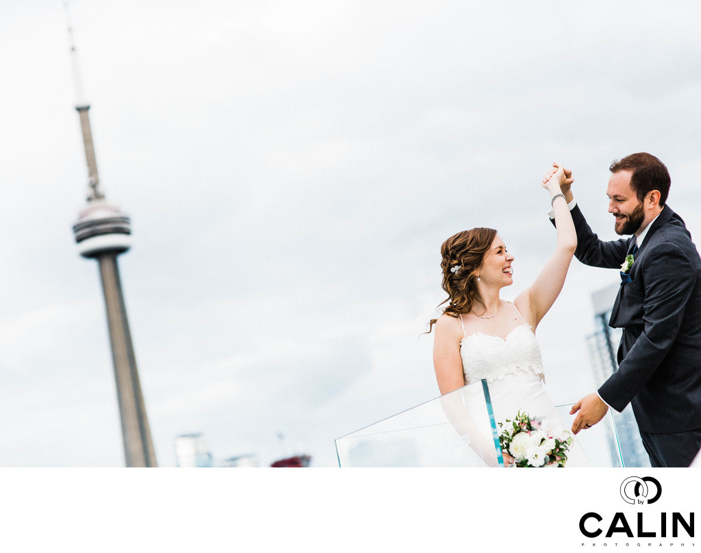 Bride and Groom Dance on top of Thompson Hotel Toronto