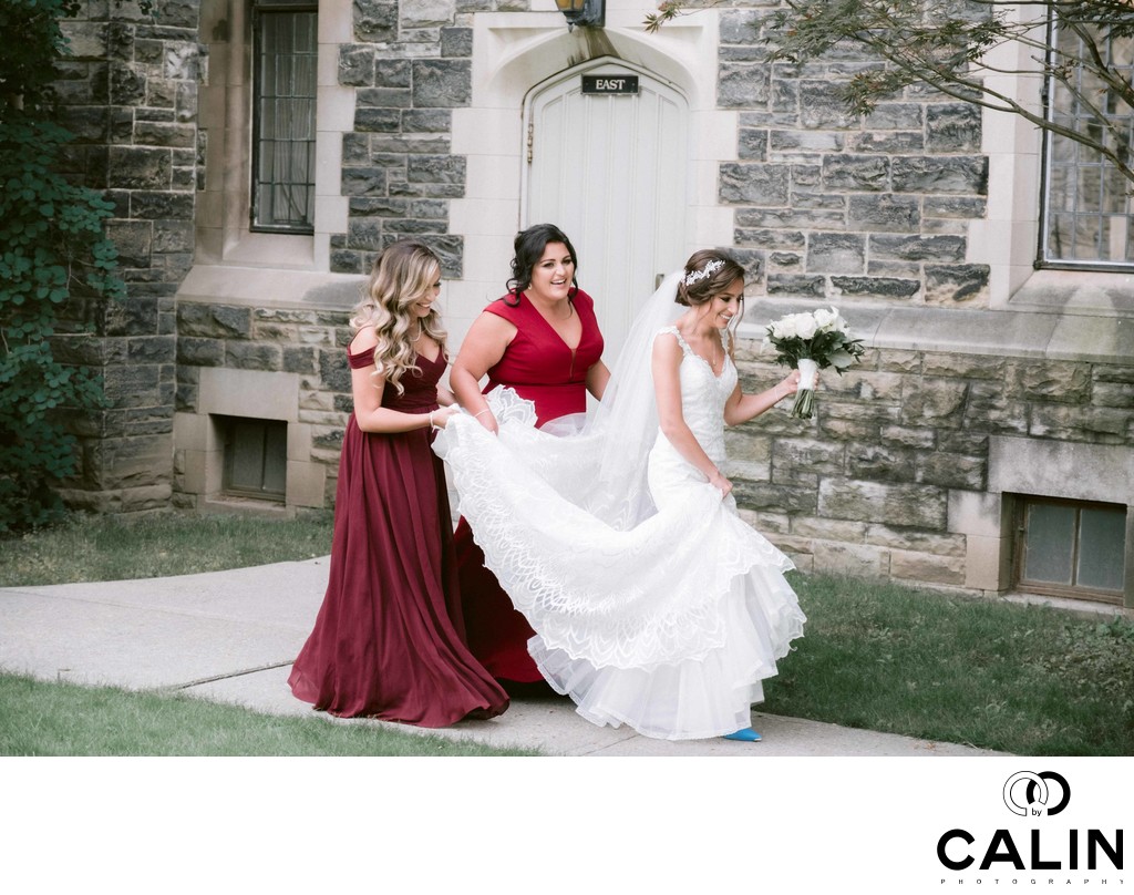 Candid Portrait of Bride and Bridesmaids
