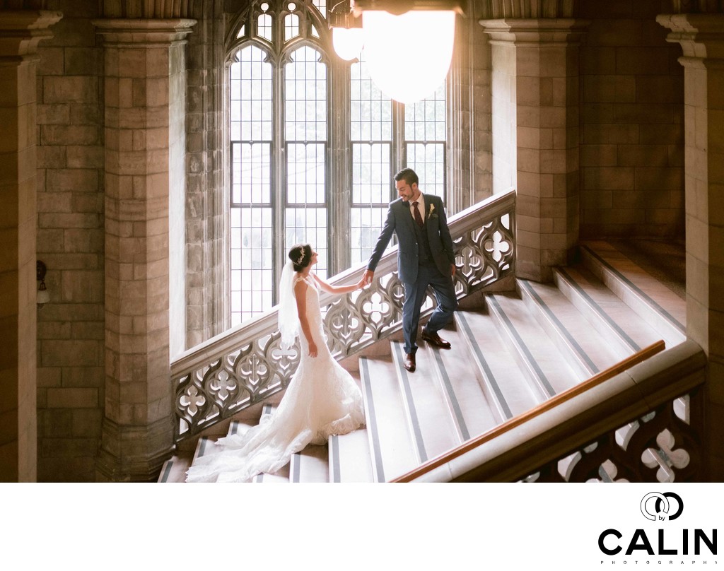 Groom Leads Bride to Ceremony