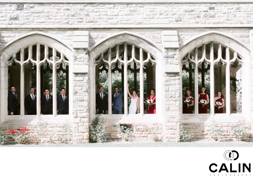 Bridal Party Portrait at Knox College