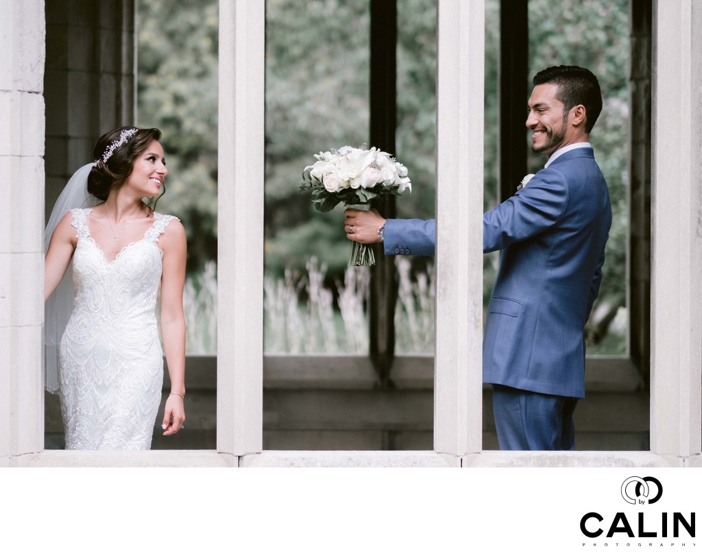 Bride Turns Towards Groom