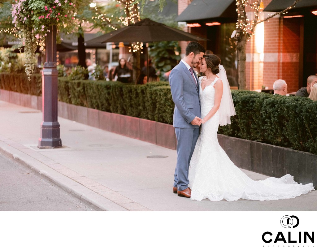 Newlyweds Hug in Yorkville