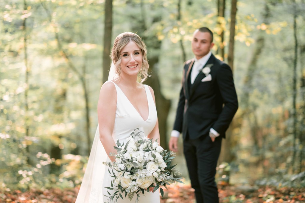 Groom Looks at the Bride at Kortright Centre