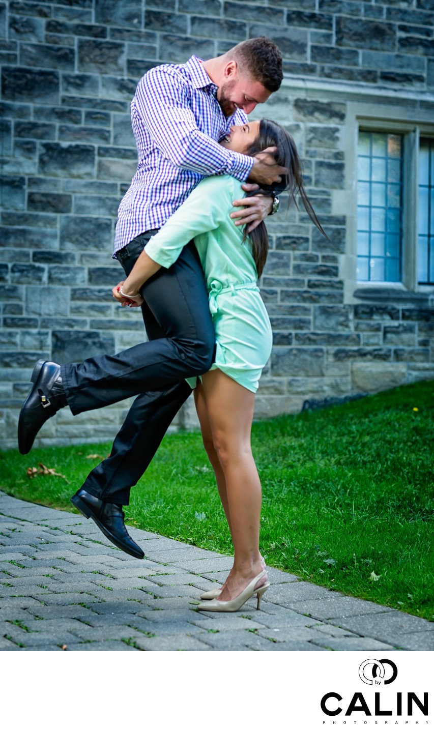 Fun Engagement Photo at University of Toronto