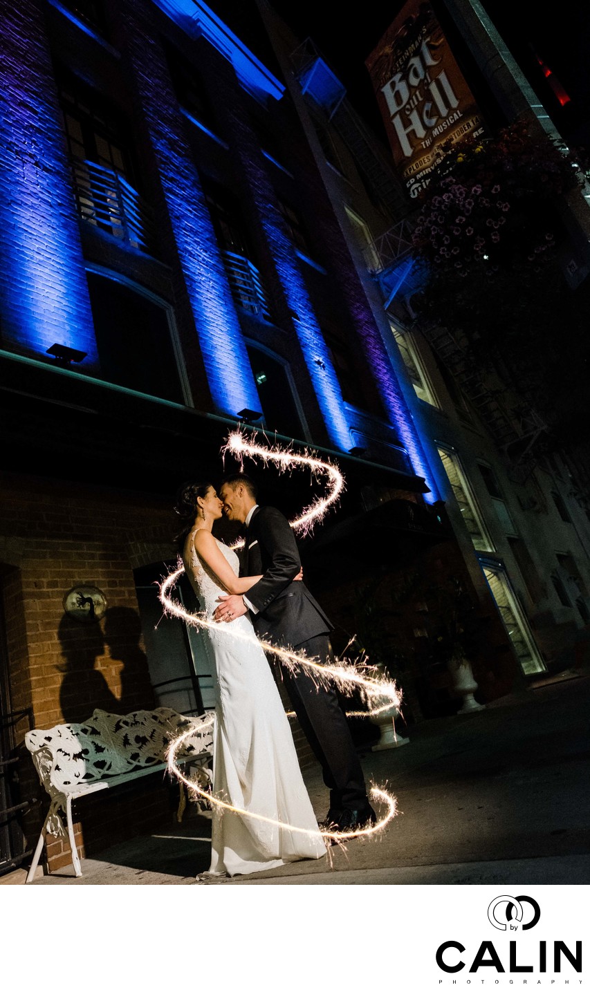 Sparkler Photography at Storys Building Wedding
