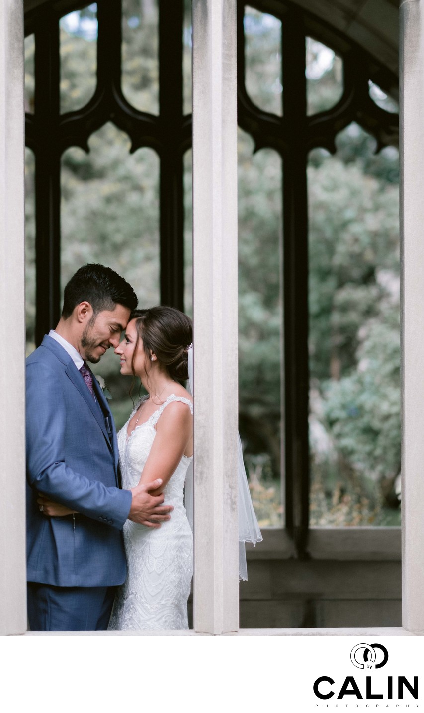 Bride and Groom's Touching Moment