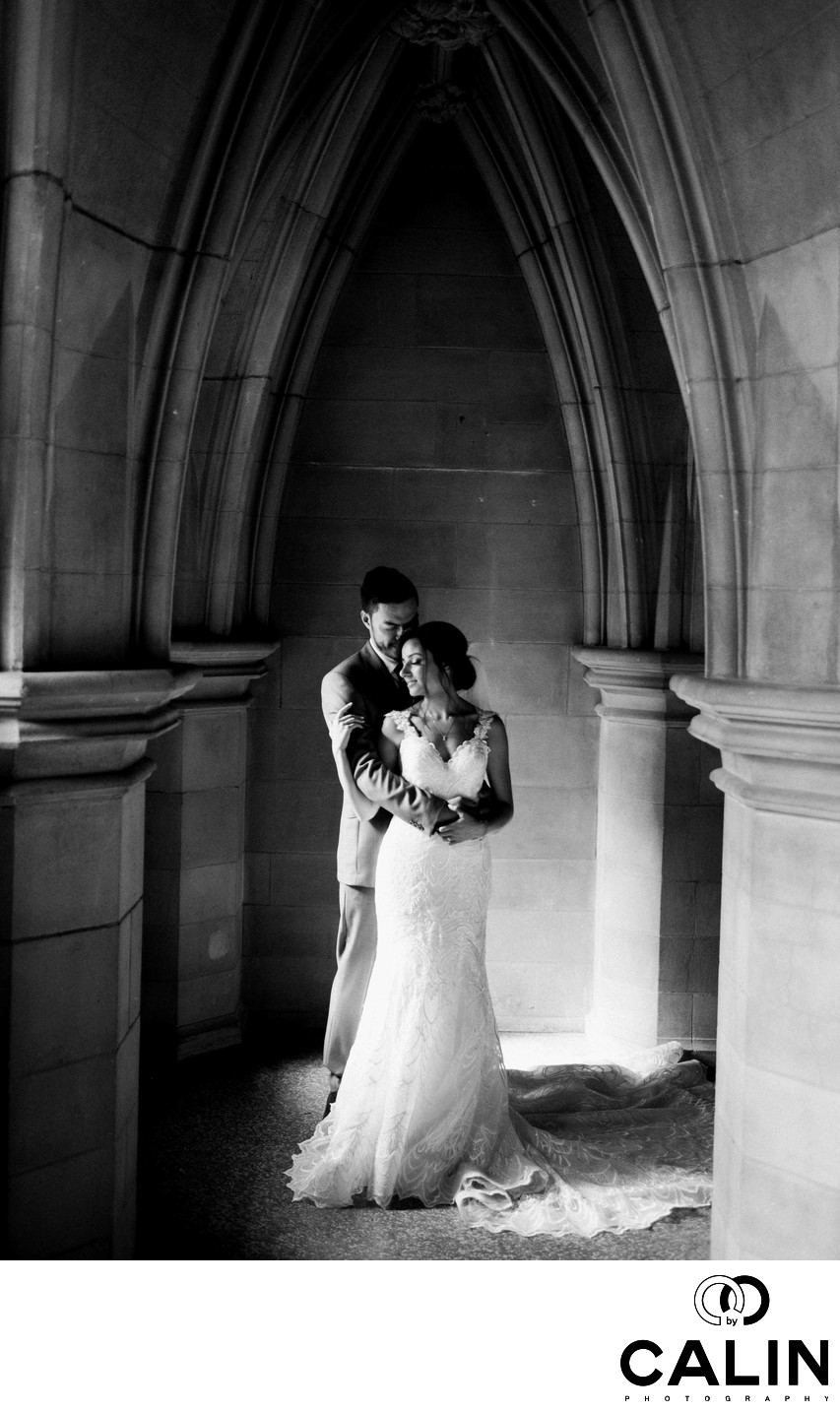 Groom Holds the Bride Before Ceremony