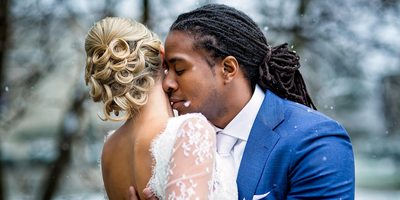 London Ontario Photographers Groom Kissing Bride