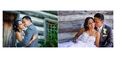 Newlyweds Kiss at Country Heritage Park Wedding
