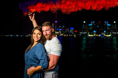 Engagement Photo With Smoke Bombs