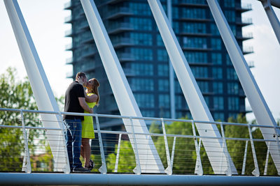 Engagement Photo on Humber Bay Bridge