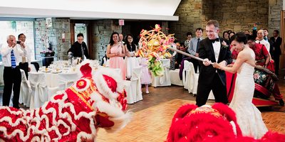 Lion Dance at Toronto Botanical Garden Wedding