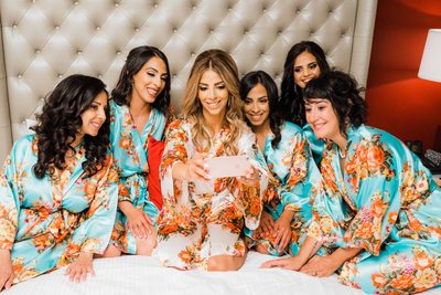 Bridesmaids Take a Selfie at Liberty Grand Wedding