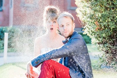 Engaged Couple Sprayed During Photo Shoot at Hart House
