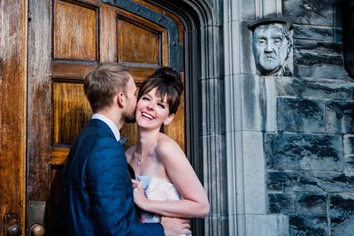 Creative Portrait of Engaged Couple at Hart House