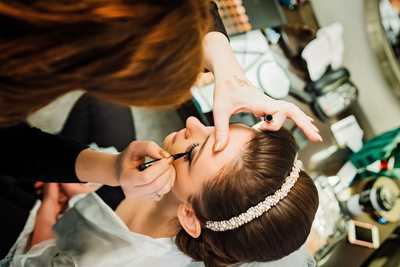 Bride is Getting Her Makeup Done