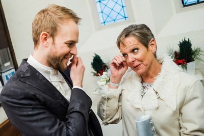 Groom and His Mother Shed a Tear