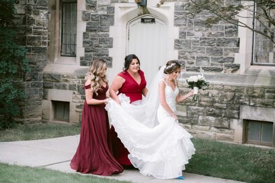 Candid Portrait of Bride and Bridesmaids