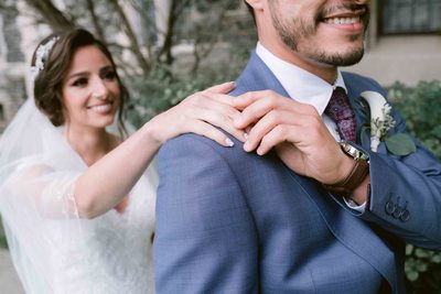 Bride Touches Groom's Shoulder 2