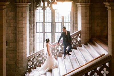 Groom Leads Bride to Ceremony