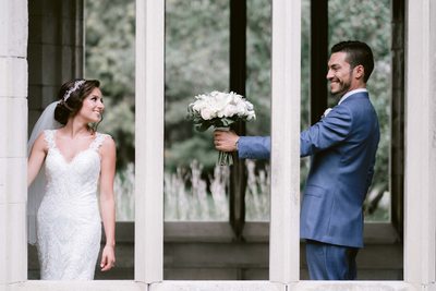Bride Turns Towards Groom