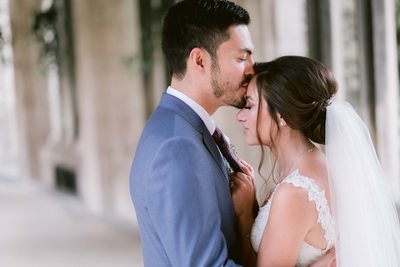 Groom Kisses Bride's Forehead