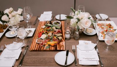 Table Setup with a Charcuterie Board