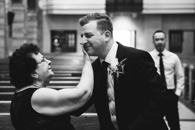 Groom and His Grandmother at Old Mill Toronto Wedding